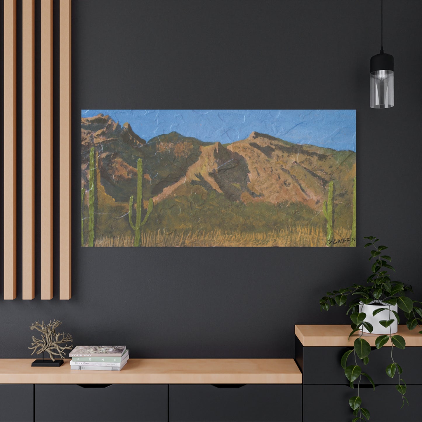 "Saguaro Skyline" - Stretched Canvas Wall Decor