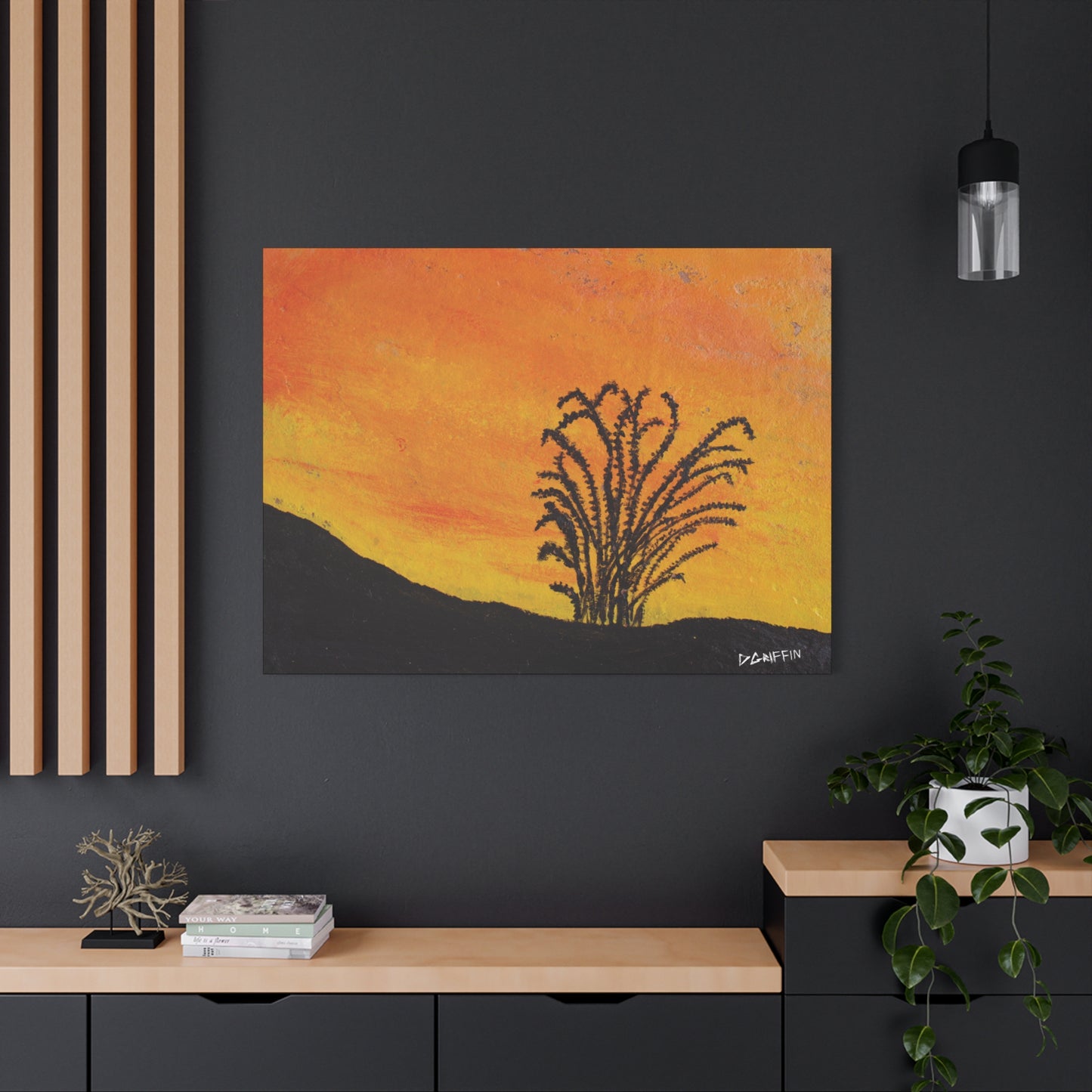 "Lone Ocotillo" - Stretched Canvas Wall Decor