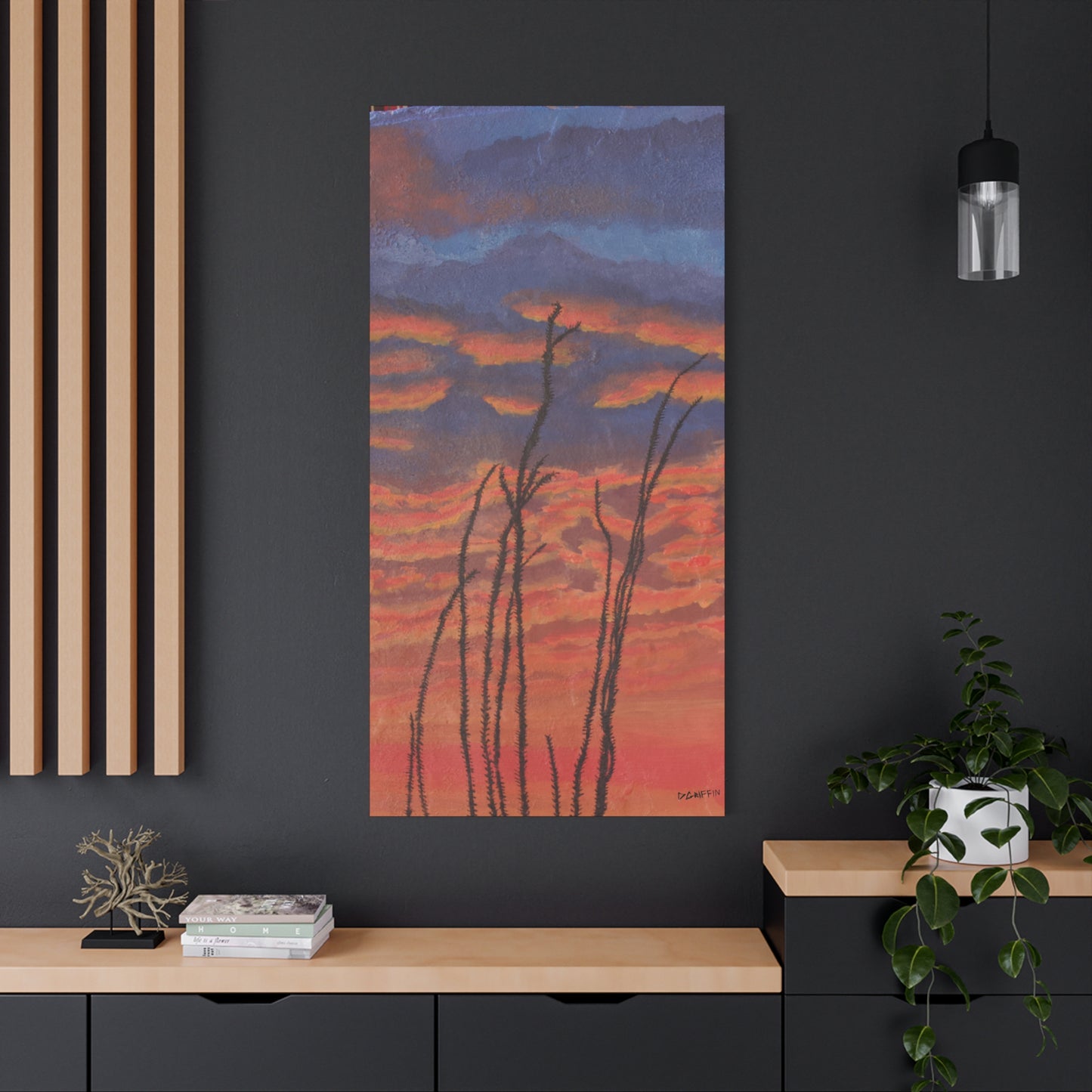 "Great Fire in the Sky" - Stretched Canvas Wall Decor