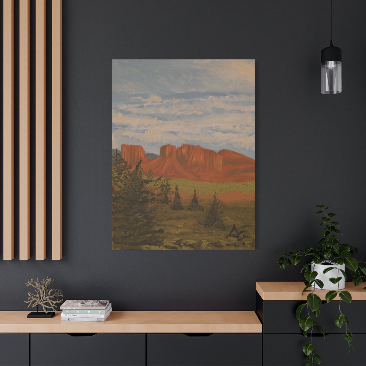 "Crimson Cliffs" - Stretched Canvas Wall Decor