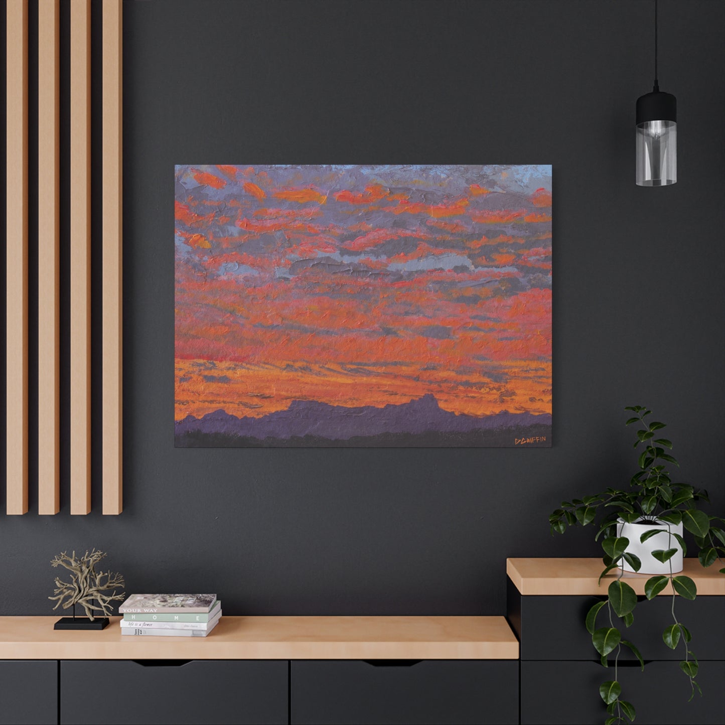 "Sky in Flames" - Stretched Canvas Wall Decor