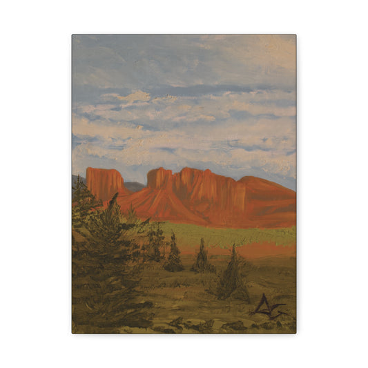 "Crimson Cliffs" - Stretched Canvas Wall Decor