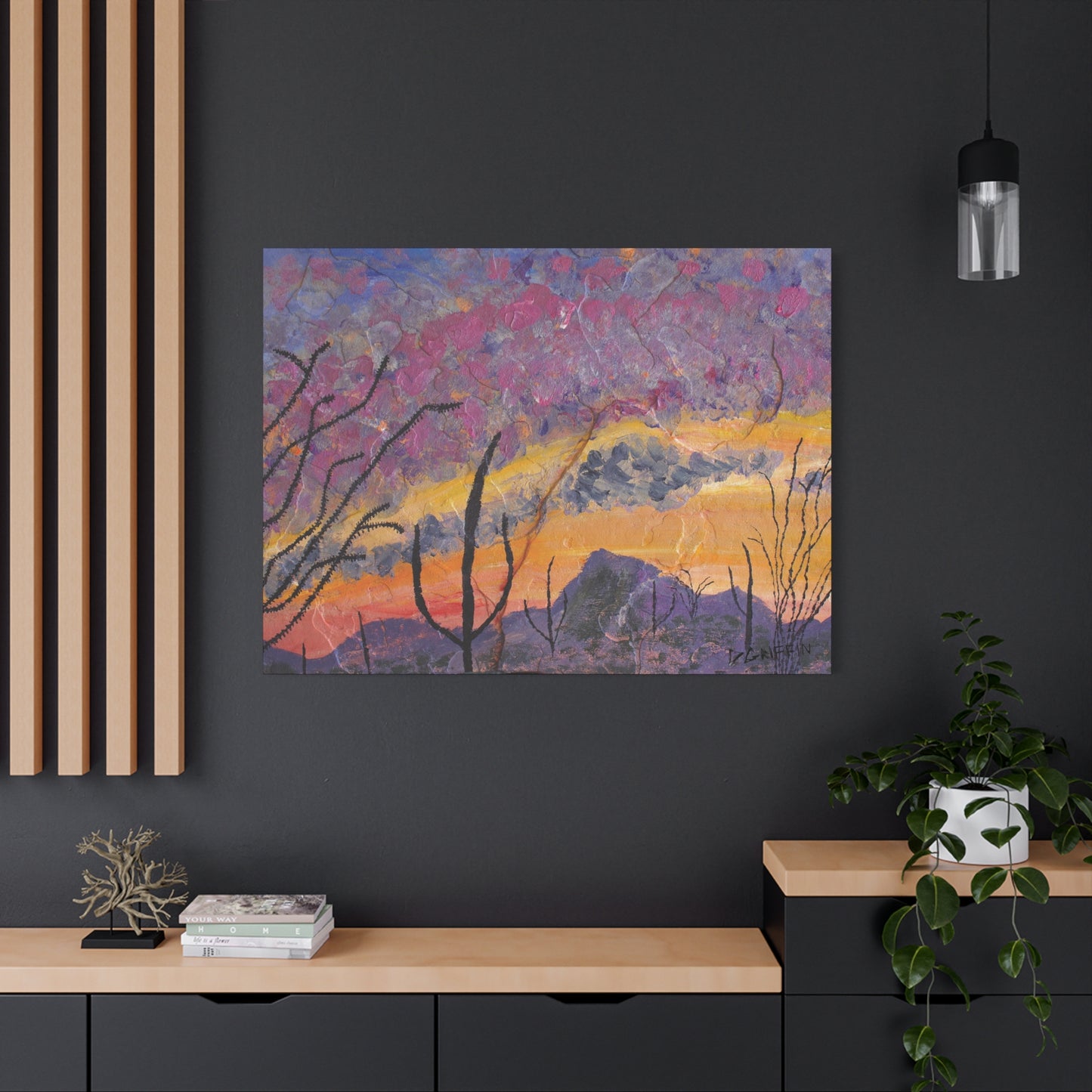 "Monsoon sunset" - Stretched Canvas Wall Decor
