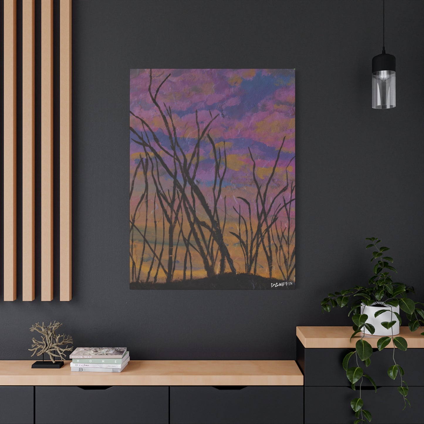"Sky of Dead Branches" - Stretched Canvas Wall Decor
