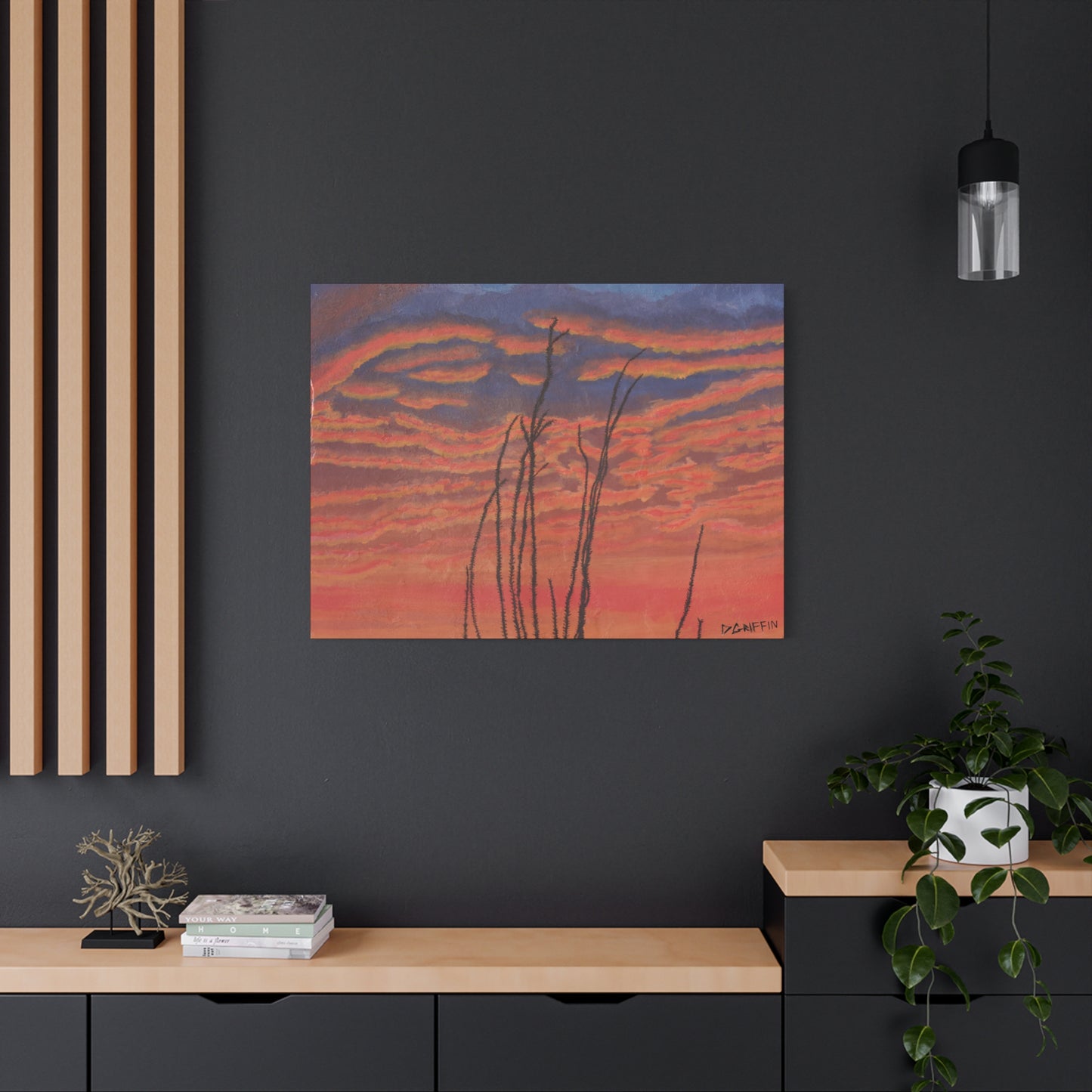 "Great Fire in the Sky" - Stretched Canvas Wall Decor
