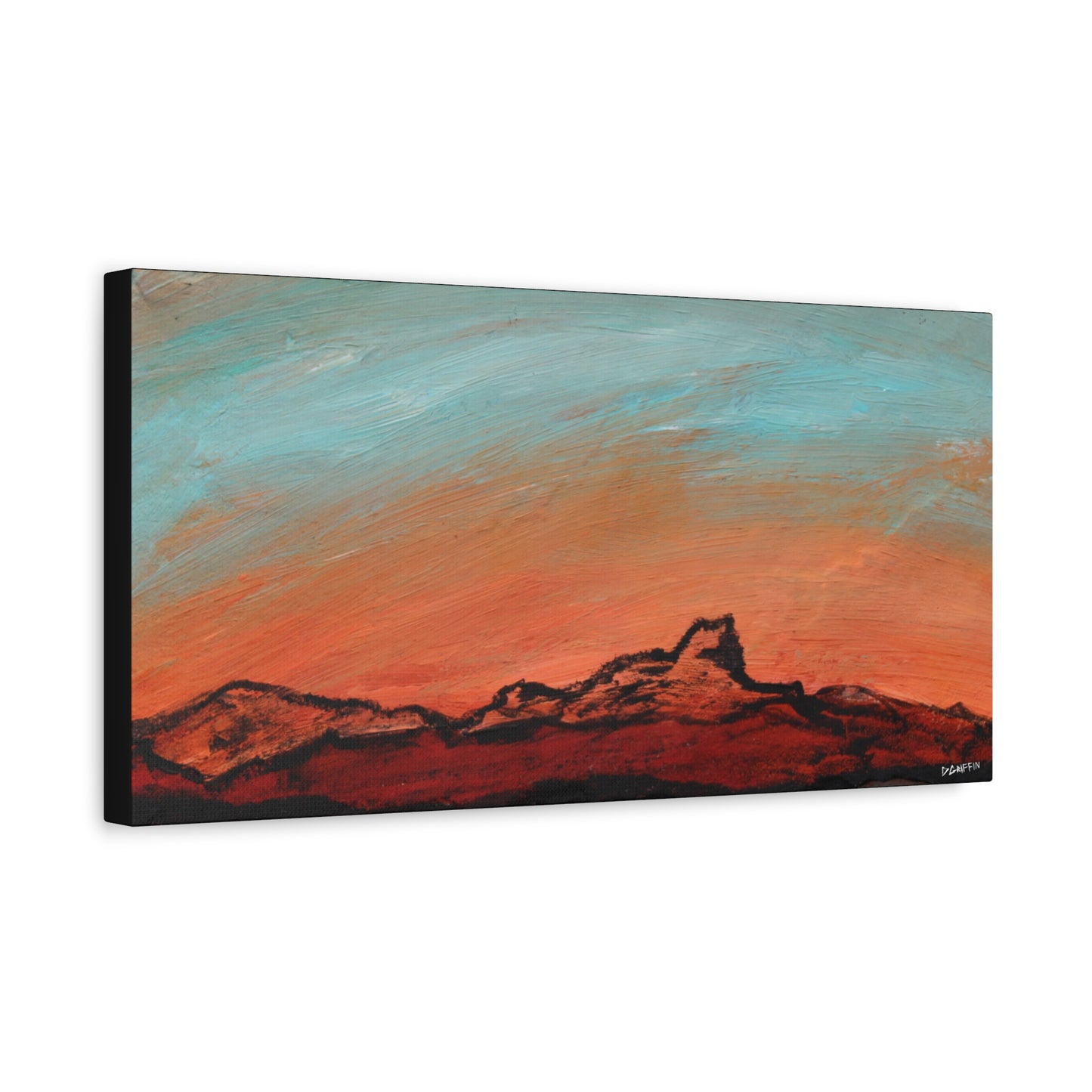 "Silueta Ardiente" - Stretched Canvas Wall Decor