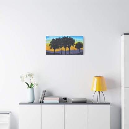 "Palm Sunset" - Stretched Canvas Wall Decor