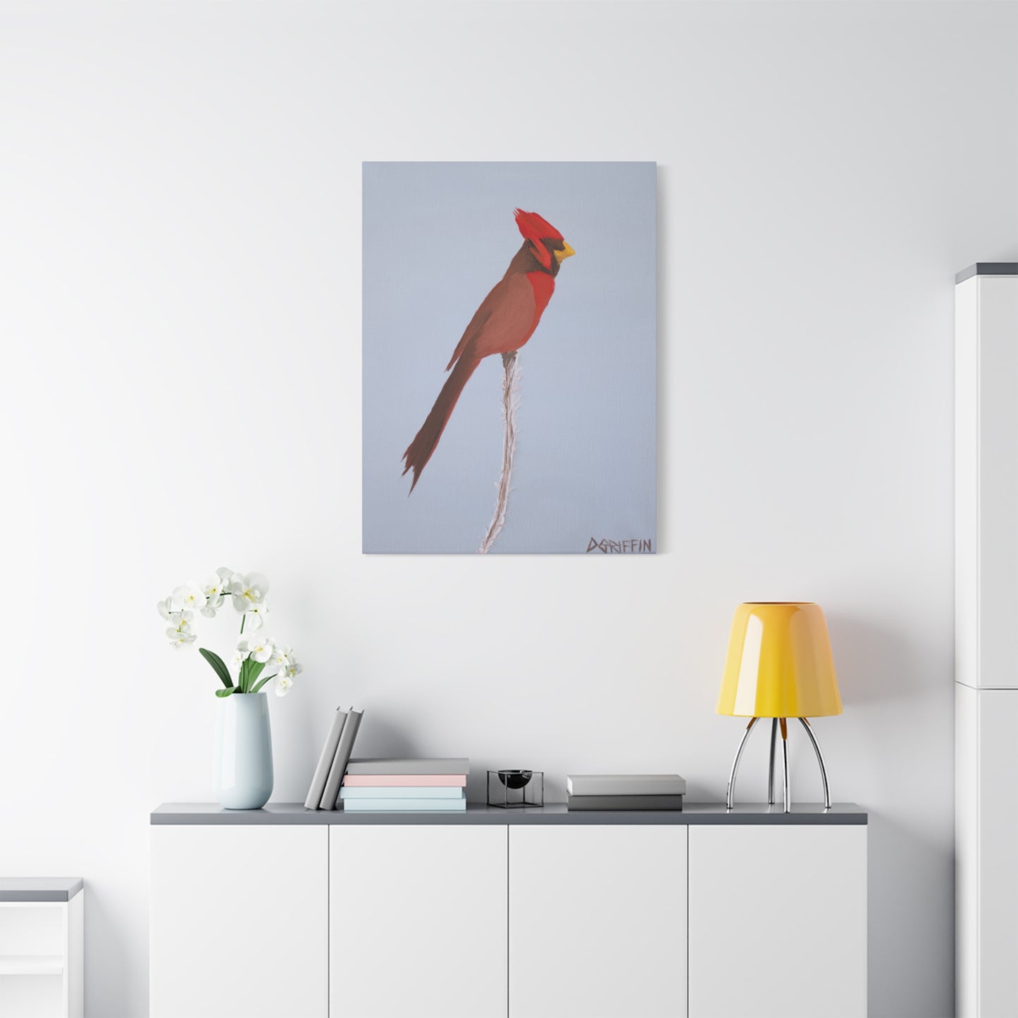"Crimson Vigil" - Stretched Canvas Wall Decor
