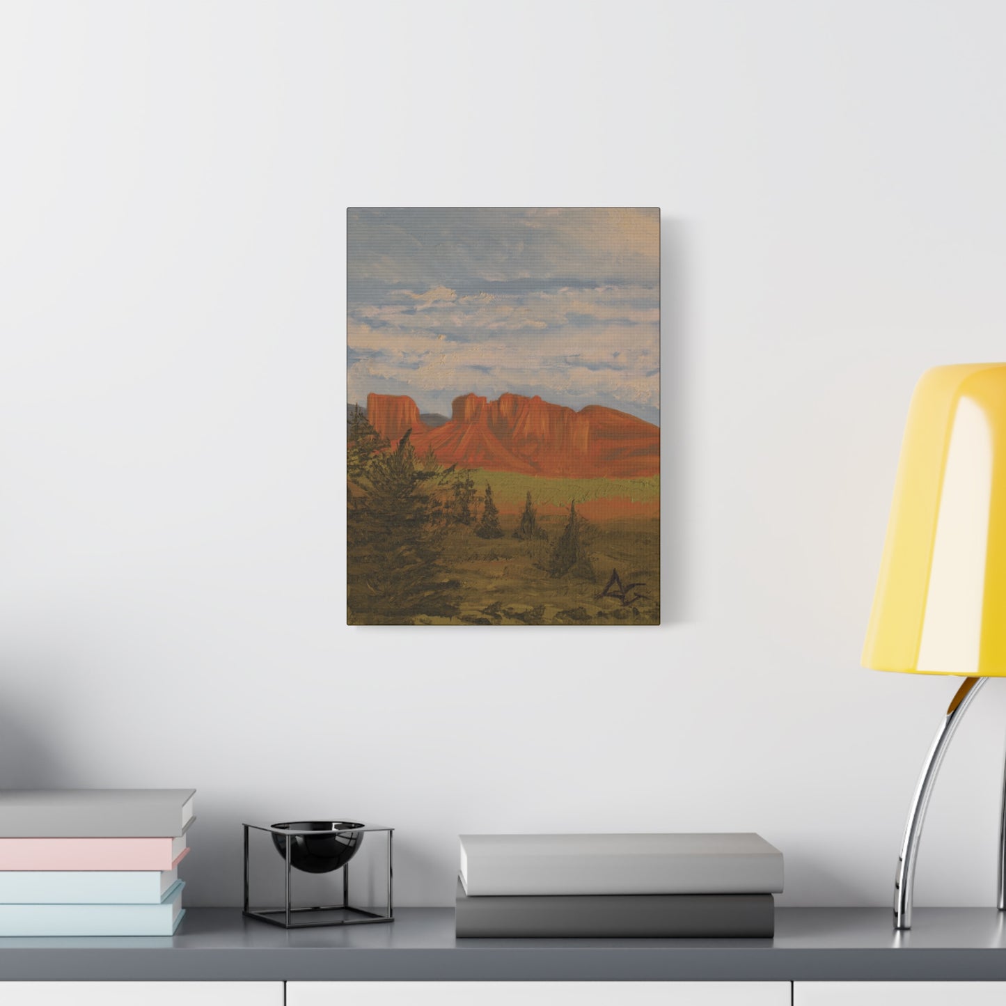 "Crimson Cliffs" - Stretched Canvas Wall Decor