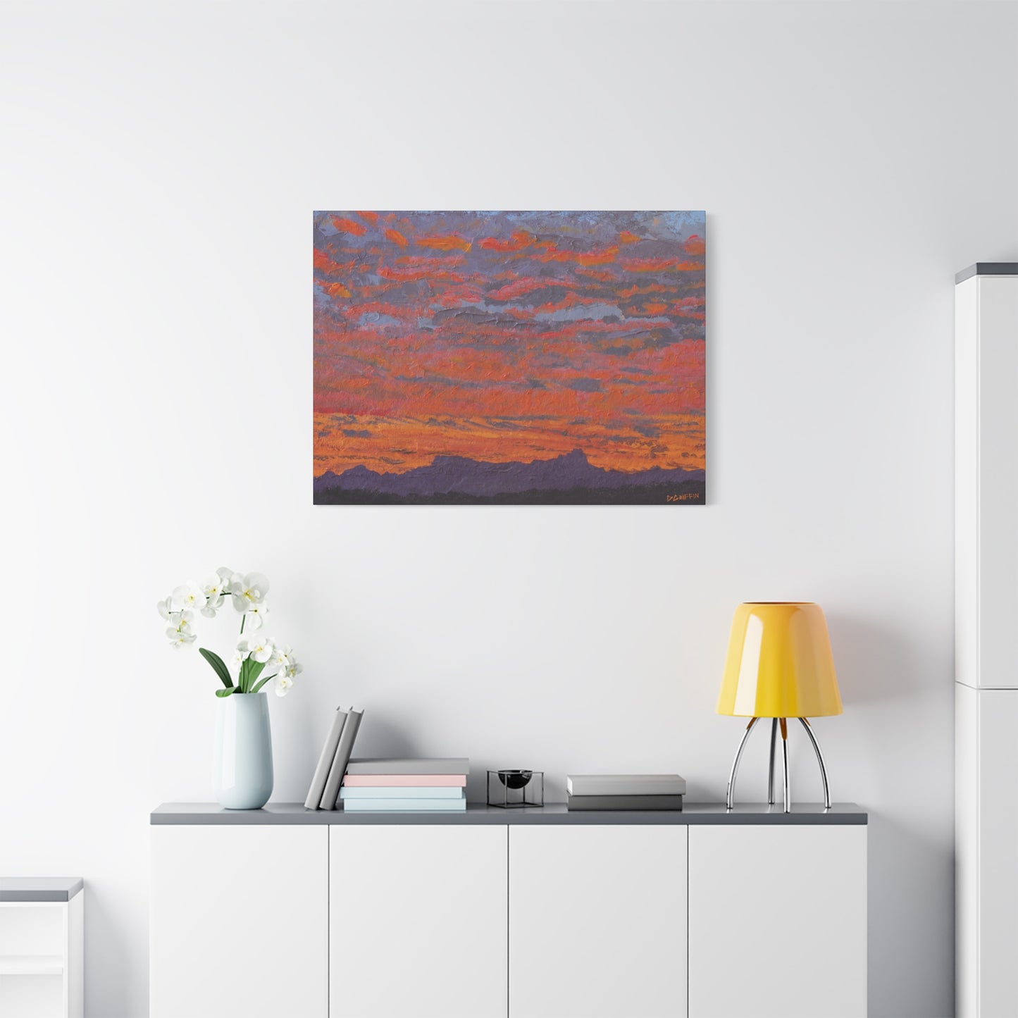 "Sky in Flames" - Stretched Canvas Wall Decor