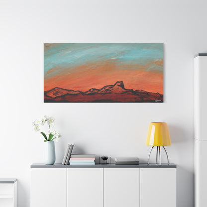 "Silueta Ardiente" - Stretched Canvas Wall Decor