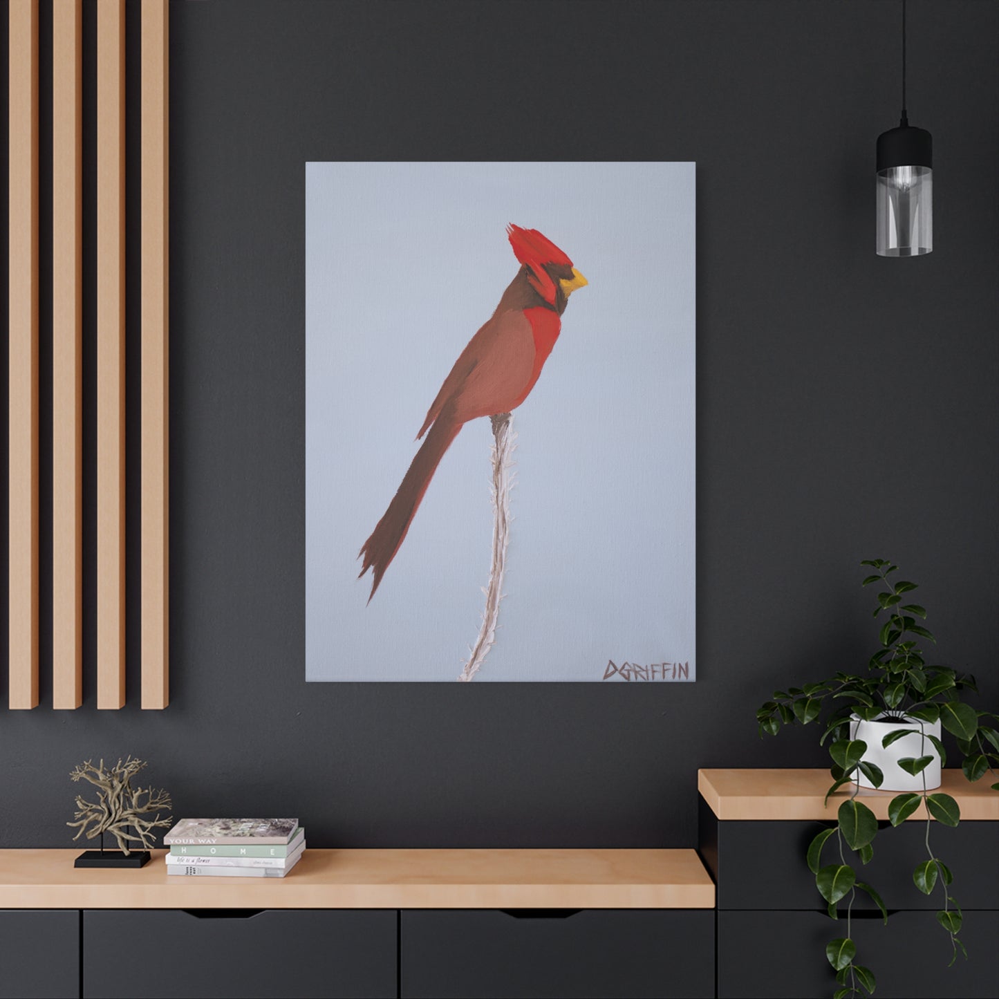 "Crimson Vigil" - Stretched Canvas Wall Decor