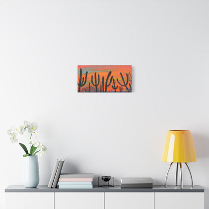 "Silhouettes at Dusk" - Stretched Canvas Wall Decor