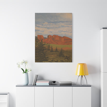 "Crimson Cliffs" - Stretched Canvas Wall Decor