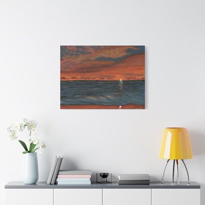 "Hapuna Beach Sunset" - Stretched Canvas Wall Decor