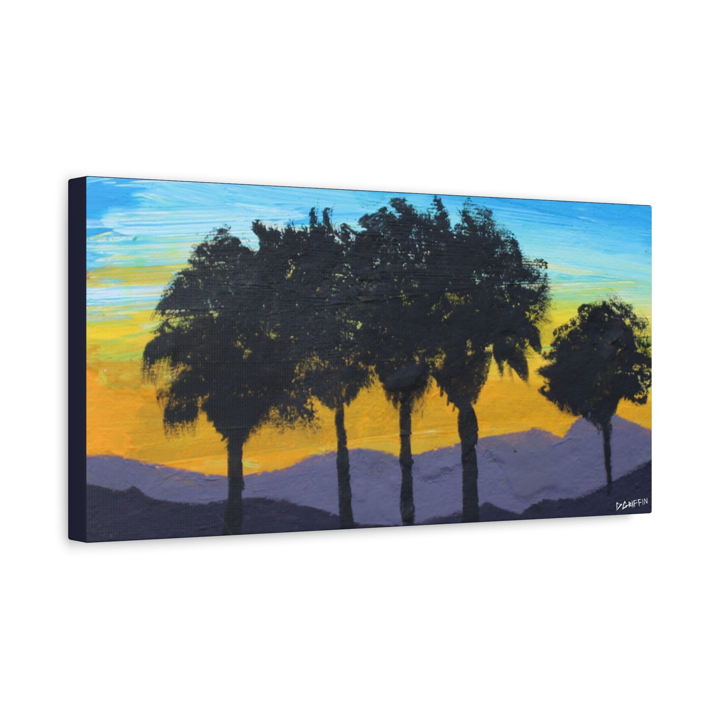 "Palm Sunset" - Stretched Canvas Wall Decor