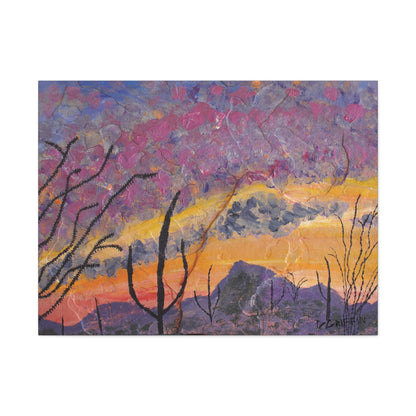 "Monsoon sunset" - Stretched Canvas Wall Decor