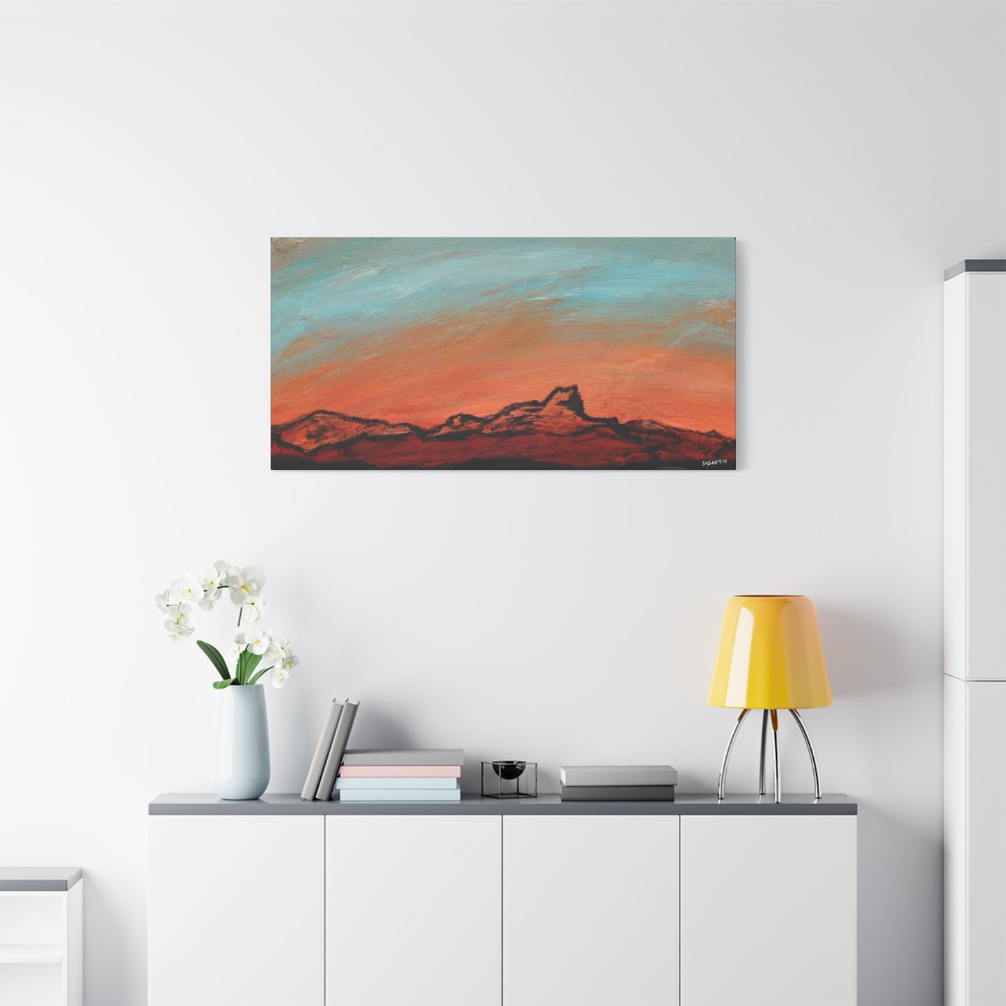 "Silueta Ardiente" - Stretched Canvas Wall Decor