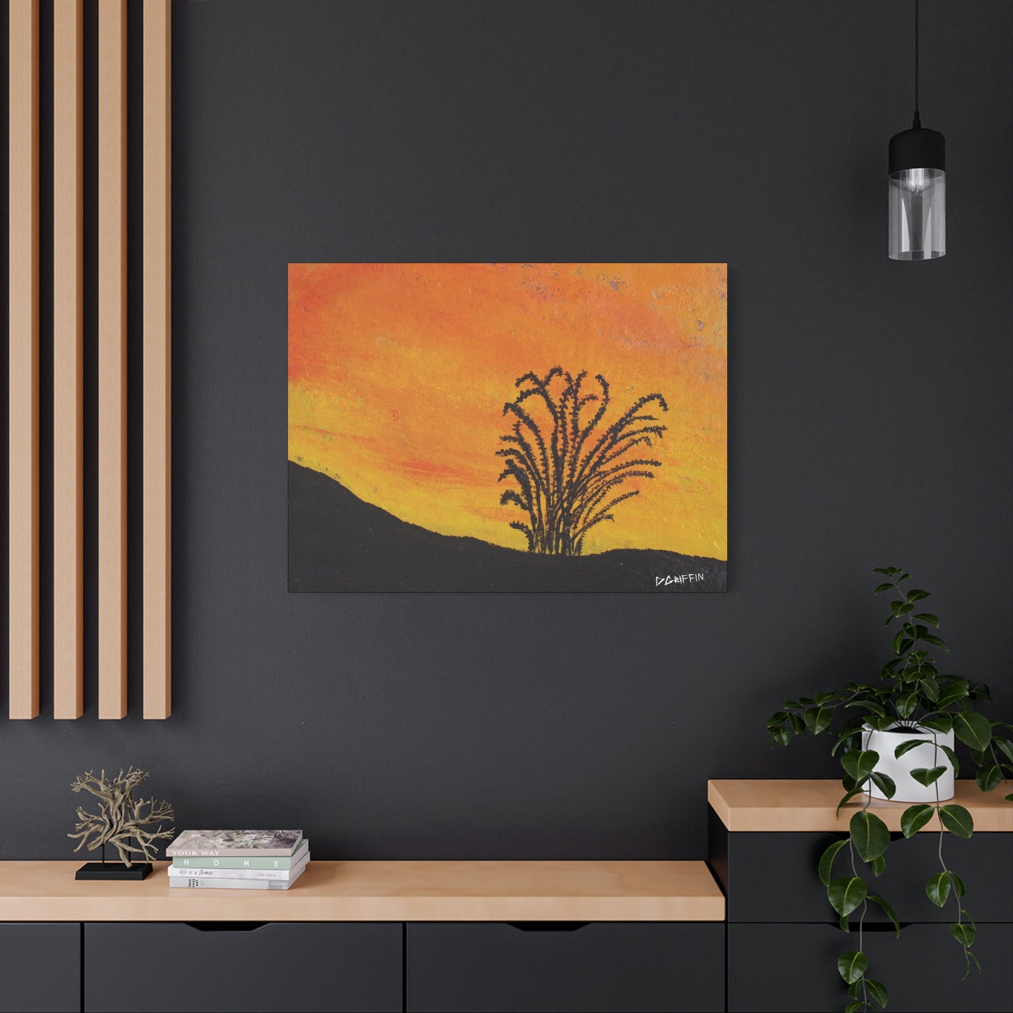 "Lone Ocotillo" - Stretched Canvas Wall Decor