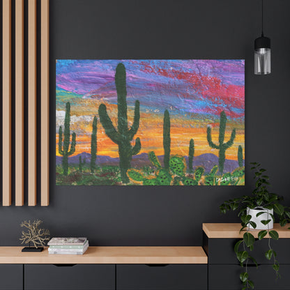 "Cactus Corona" - Stretched Canvas Wall Decor