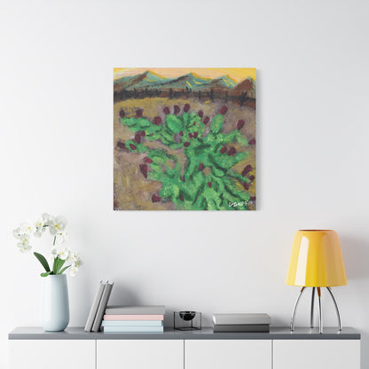 "Fruiting Nopal" - Stretched Canvas Wall Decor