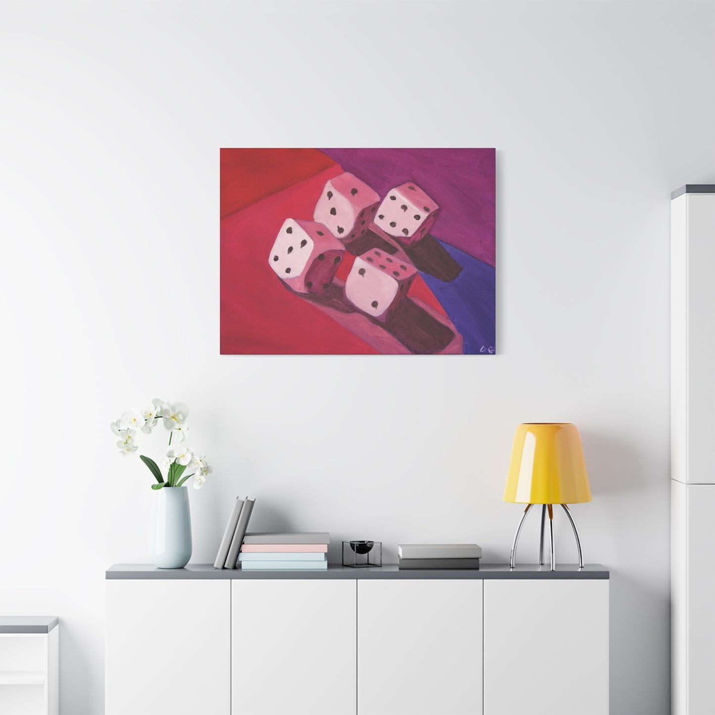 "Facets of Chance" - Stretched Canvas Wall Decor