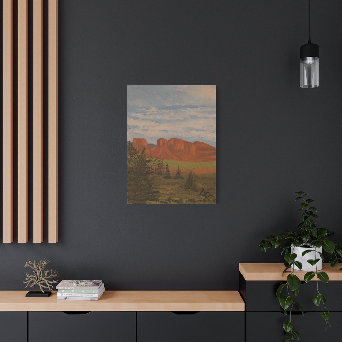 "Crimson Cliffs" - Stretched Canvas Wall Decor