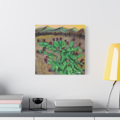 "Fruiting Nopal" - Stretched Canvas Wall Decor