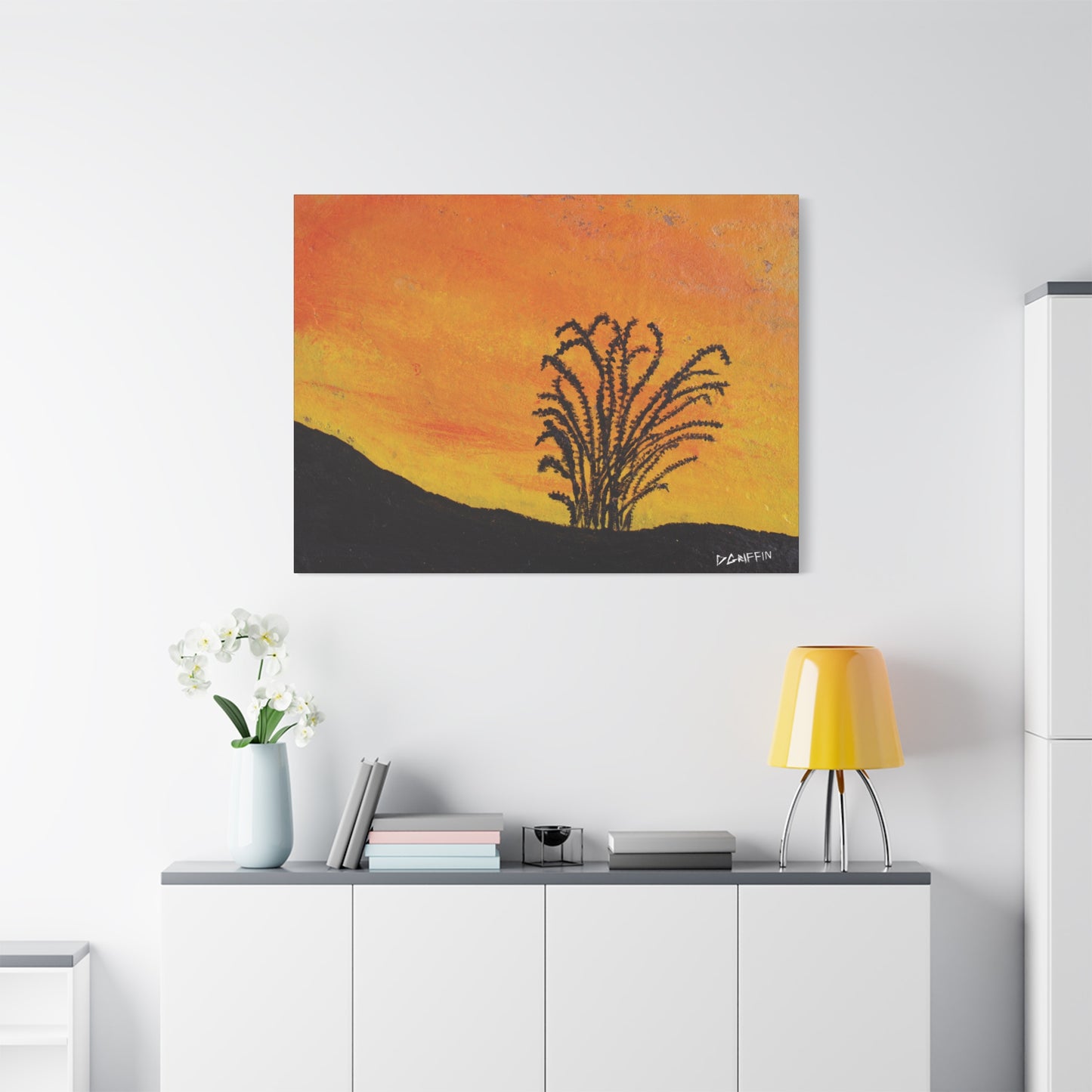 "Lone Ocotillo" - Stretched Canvas Wall Decor