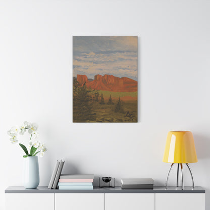 "Crimson Cliffs" - Stretched Canvas Wall Decor