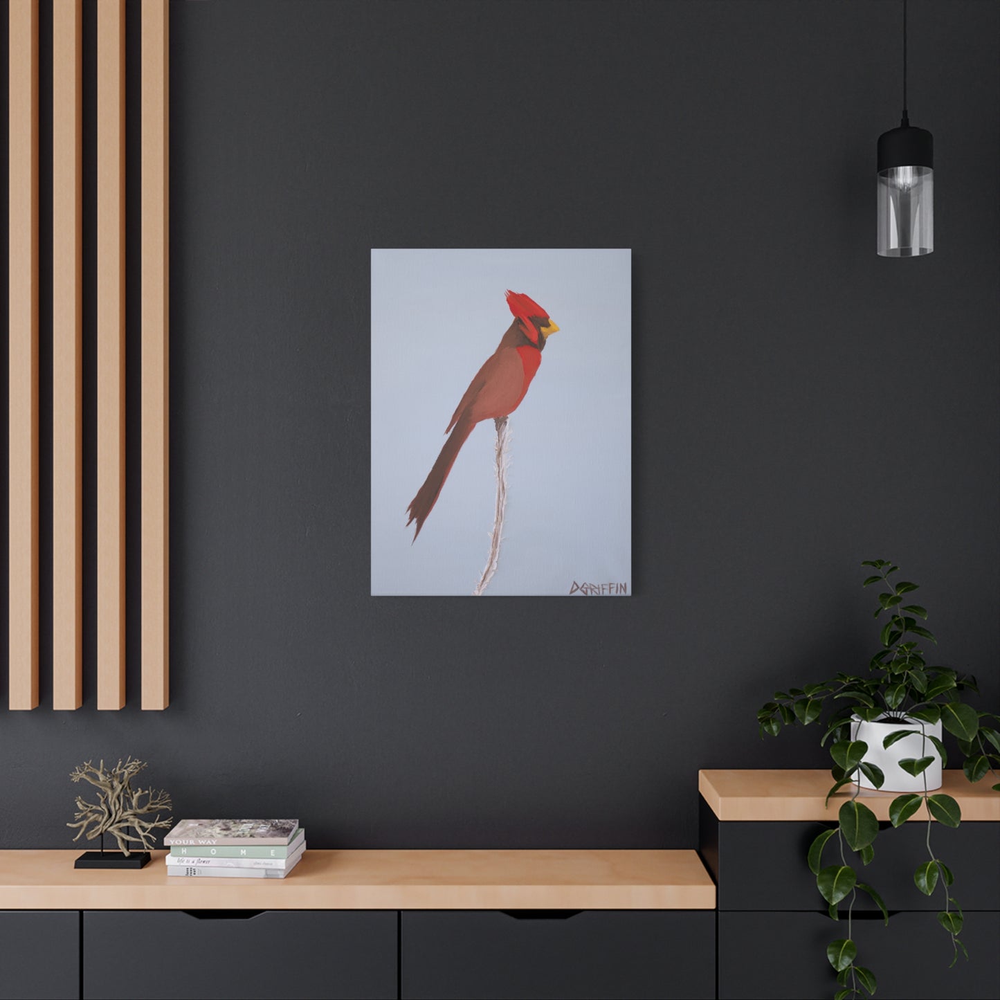 "Crimson Vigil" - Stretched Canvas Wall Decor