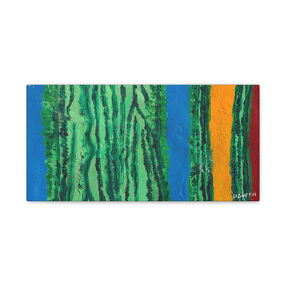 "Saguaro Stripes" - Stretched Canvas Wall Decor