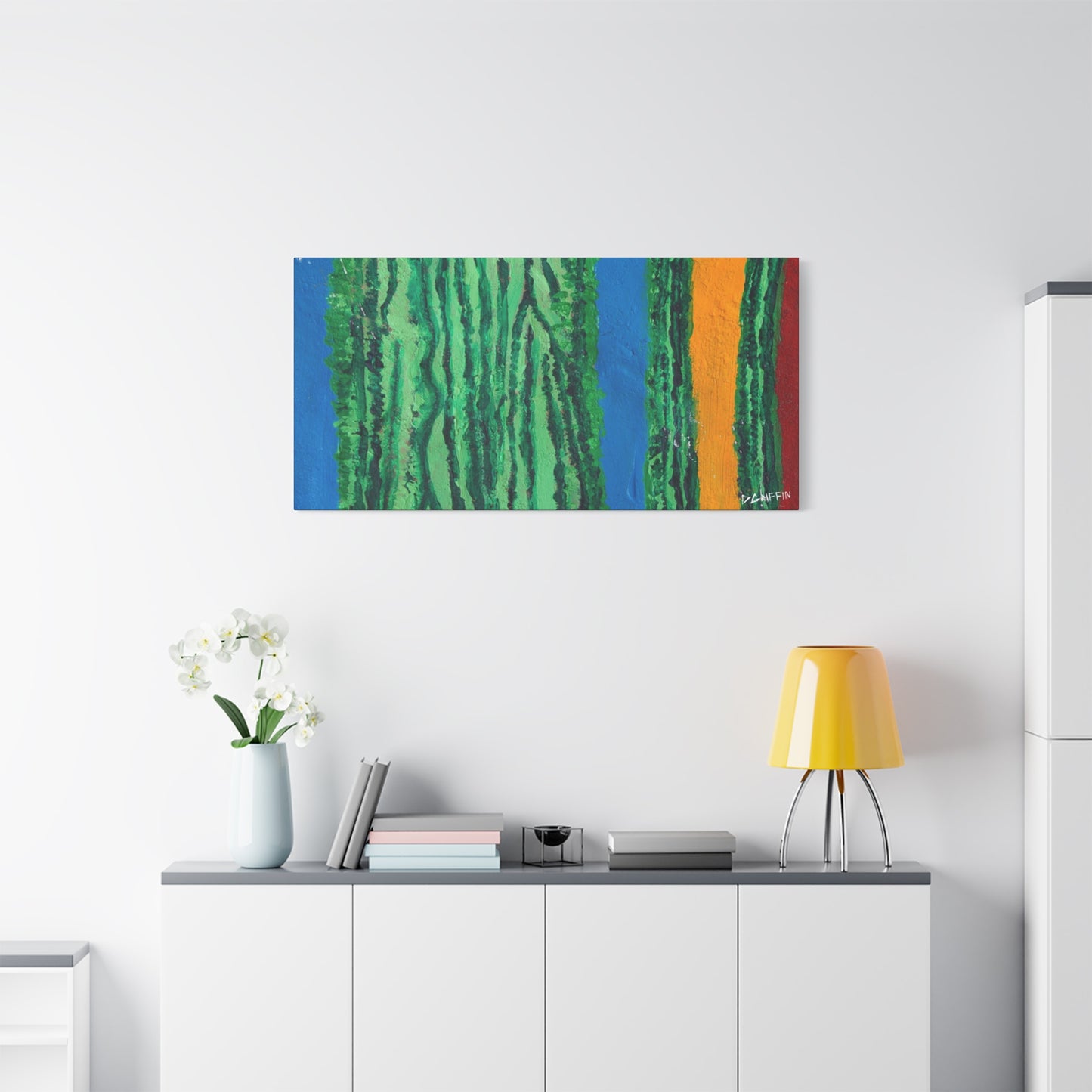 "Saguaro Stripes" - Stretched Canvas Wall Decor