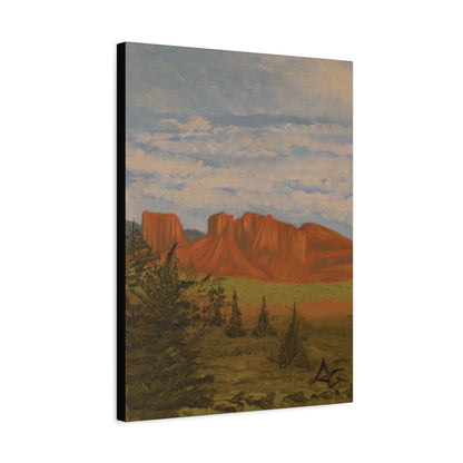 "Crimson Cliffs" - Stretched Canvas Wall Decor