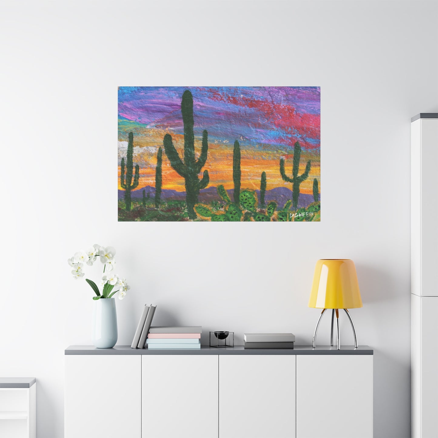 "Cactus Corona" - Stretched Canvas Wall Decor