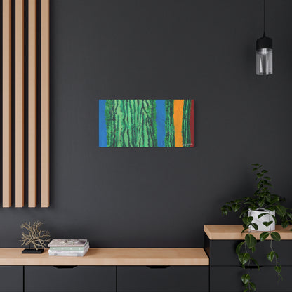 "Saguaro Stripes" - Stretched Canvas Wall Decor