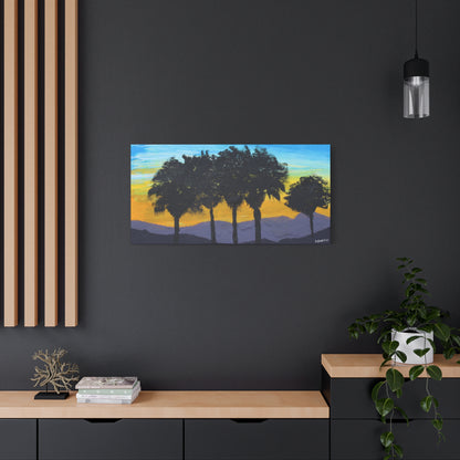 "Palm Sunset" - Stretched Canvas Wall Decor