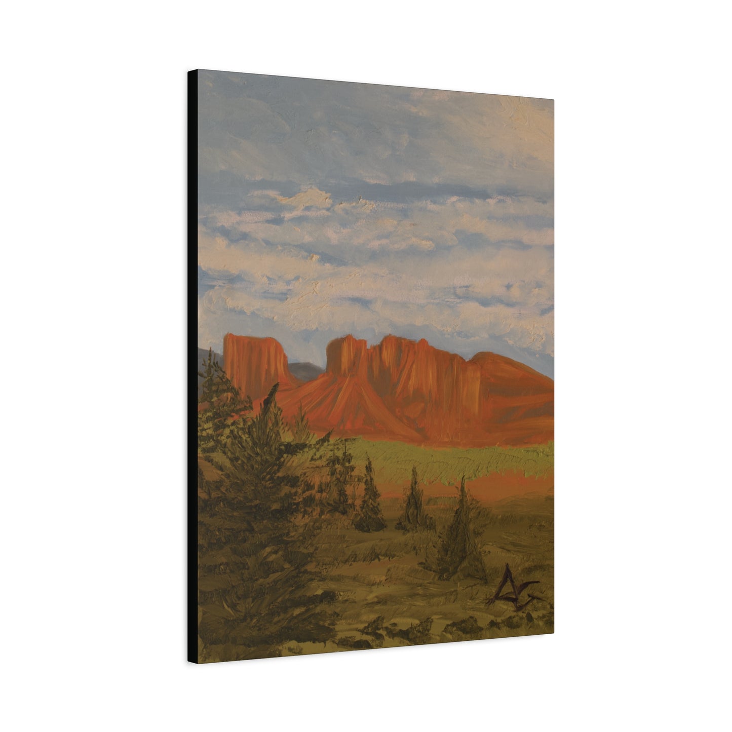 "Crimson Cliffs" - Stretched Canvas Wall Decor