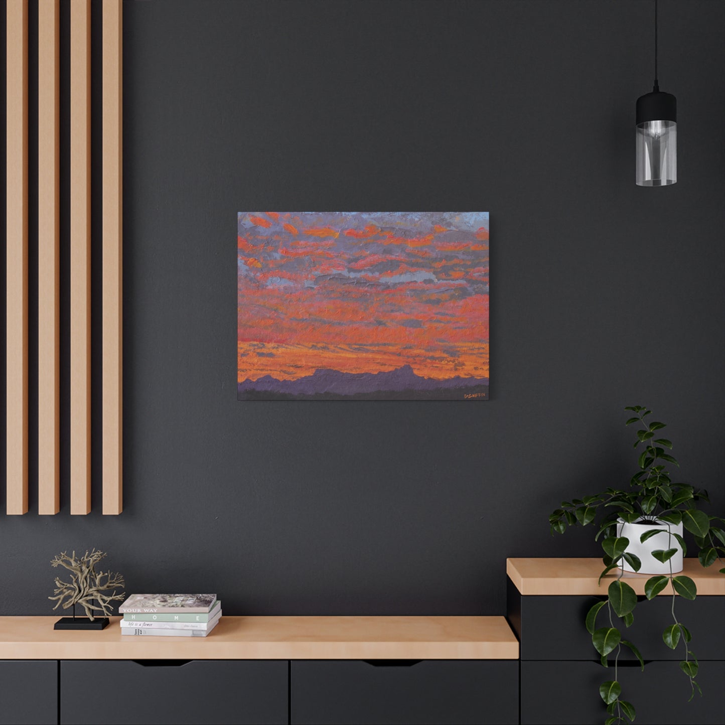 "Sky in Flames" - Stretched Canvas Wall Decor