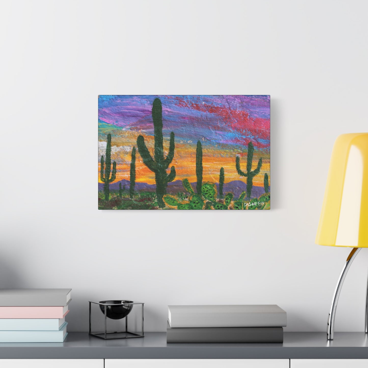 "Cactus Corona" - Stretched Canvas Wall Decor