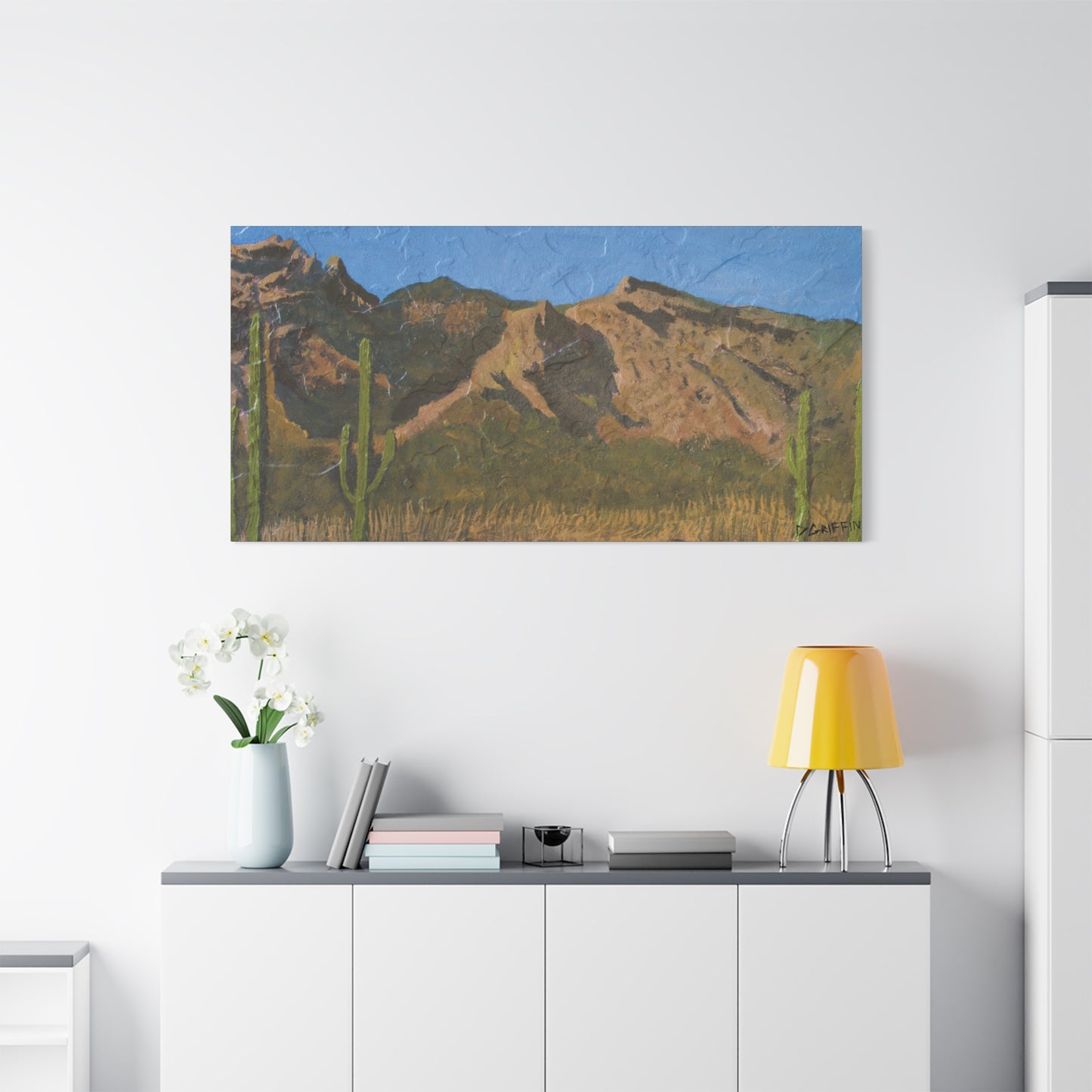 "Saguaro Skyline" - Stretched Canvas Wall Decor