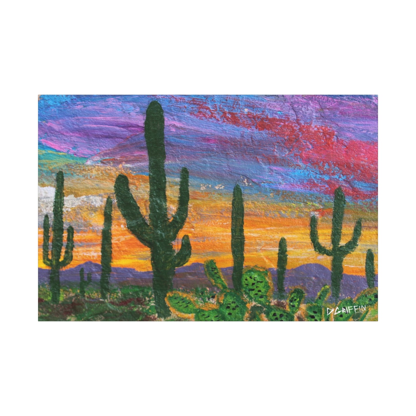 "Cactus Corona" - Stretched Canvas Wall Decor