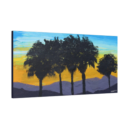 "Palm Sunset" - Stretched Canvas Wall Decor