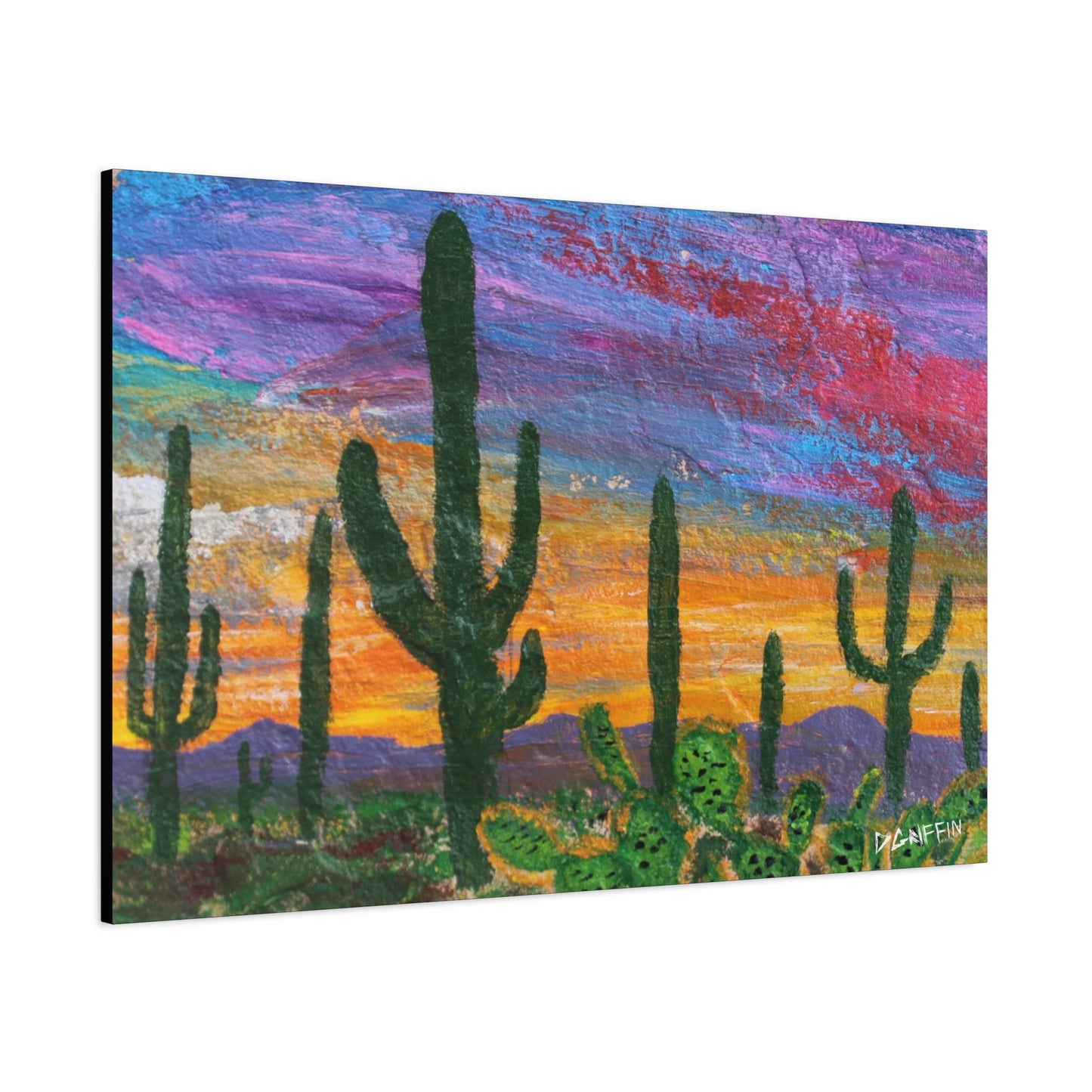 "Cactus Corona" - Stretched Canvas Wall Decor
