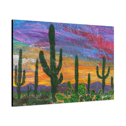 "Cactus Corona" - Stretched Canvas Wall Decor