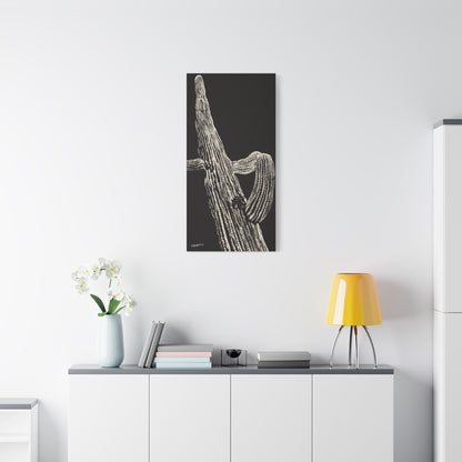 "Nocturnal Saguaro" - Stretched Canvas Wall Decor