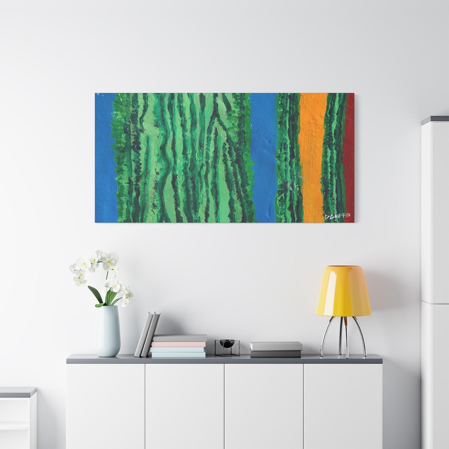 "Saguaro Stripes" - Stretched Canvas Wall Decor