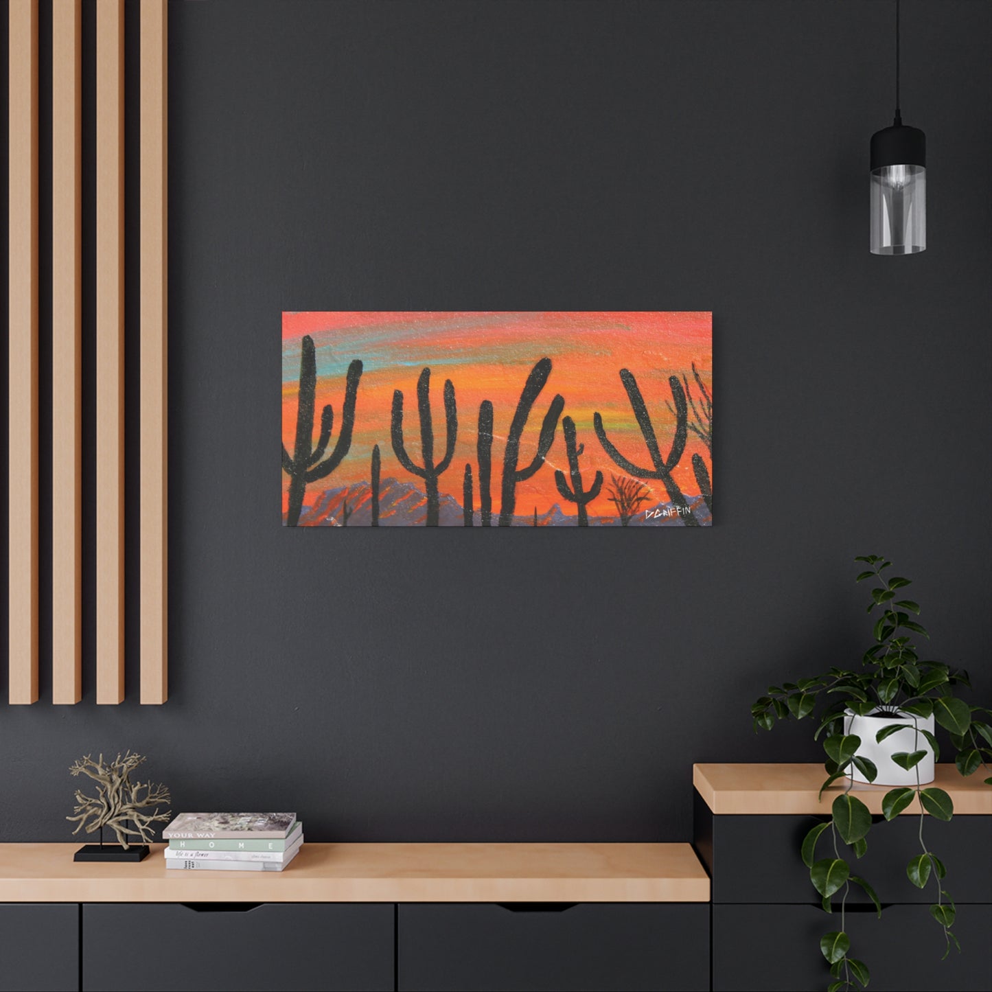 "Silhouettes at Dusk" - Stretched Canvas Wall Decor