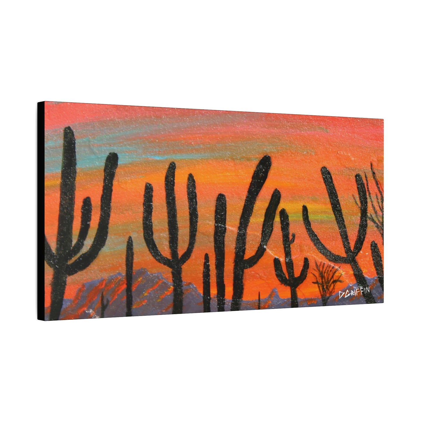 "Silhouettes at Dusk" - Stretched Canvas Wall Decor