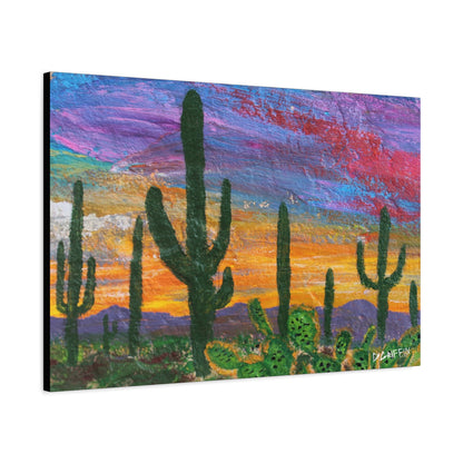 "Cactus Corona" - Stretched Canvas Wall Decor